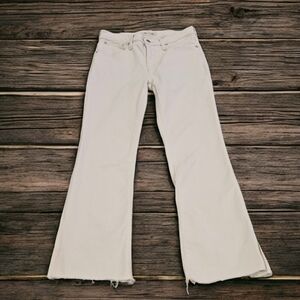 Madewell Kick Out Full-Length Jeans in Vintage Canvas White Cream Size 27